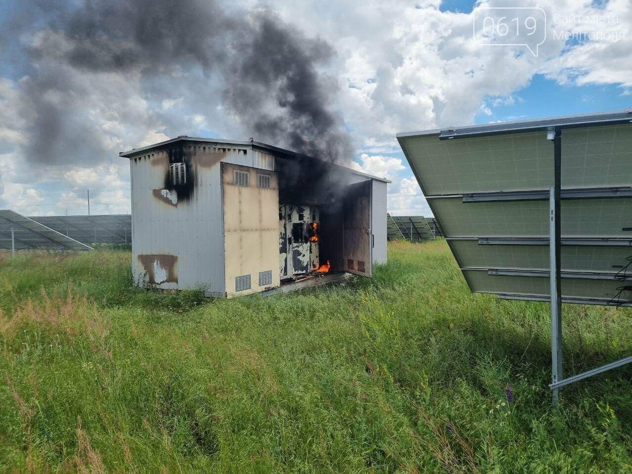 Пожар в Мелитопольском районе: горела трансформаторная подстанция, фото-1