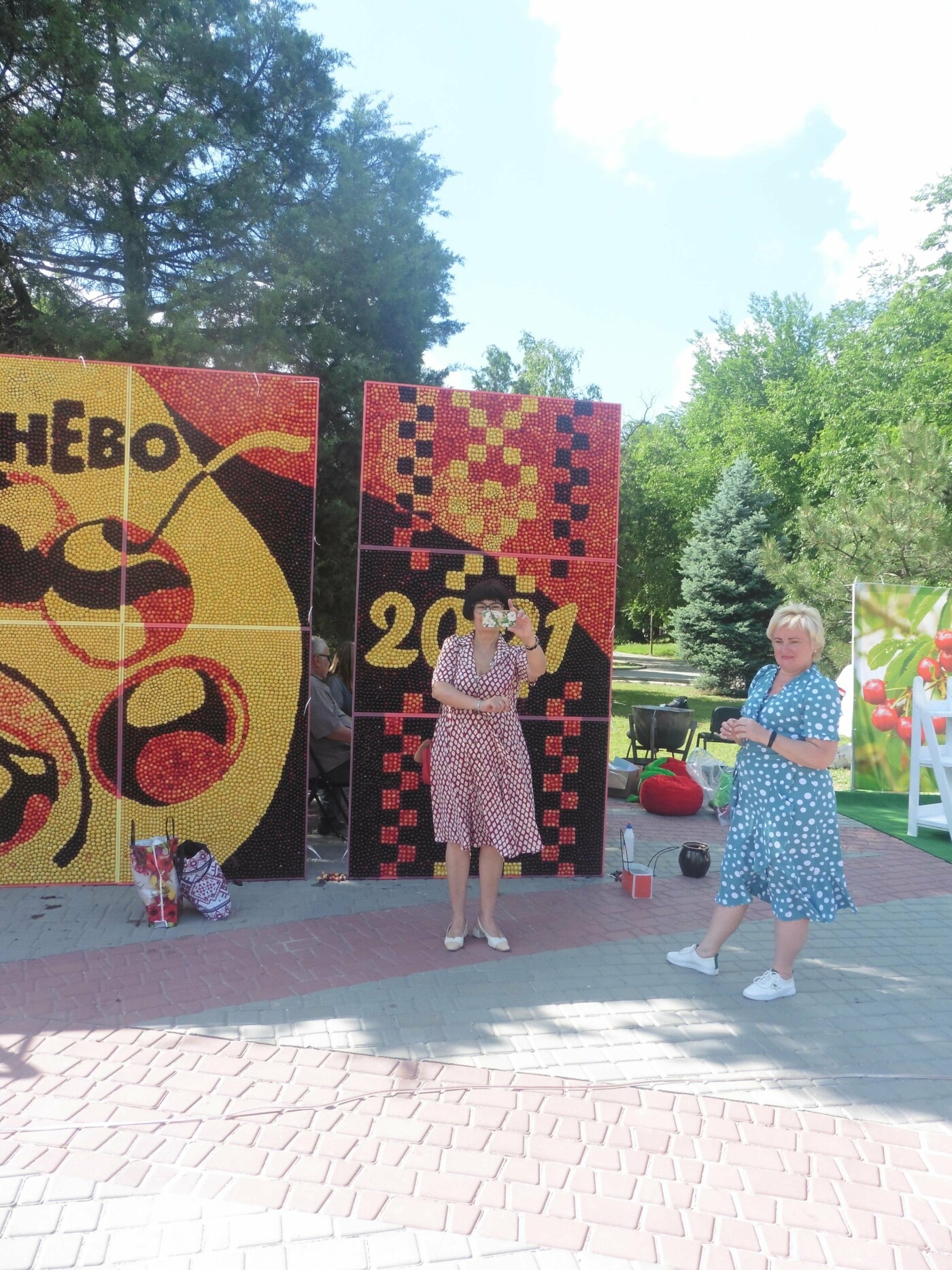 Яркое шествие, самая большая картина из черешни, красный фонтан, фейерверк: в Мелитополе отгремело "ЧерешнЁво-2021" , фото-40