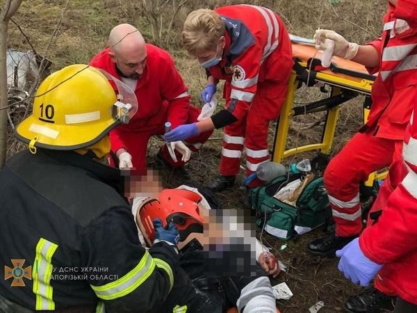 В Запорожской области автомобиль врезался в дерево. Есть пострадавшие