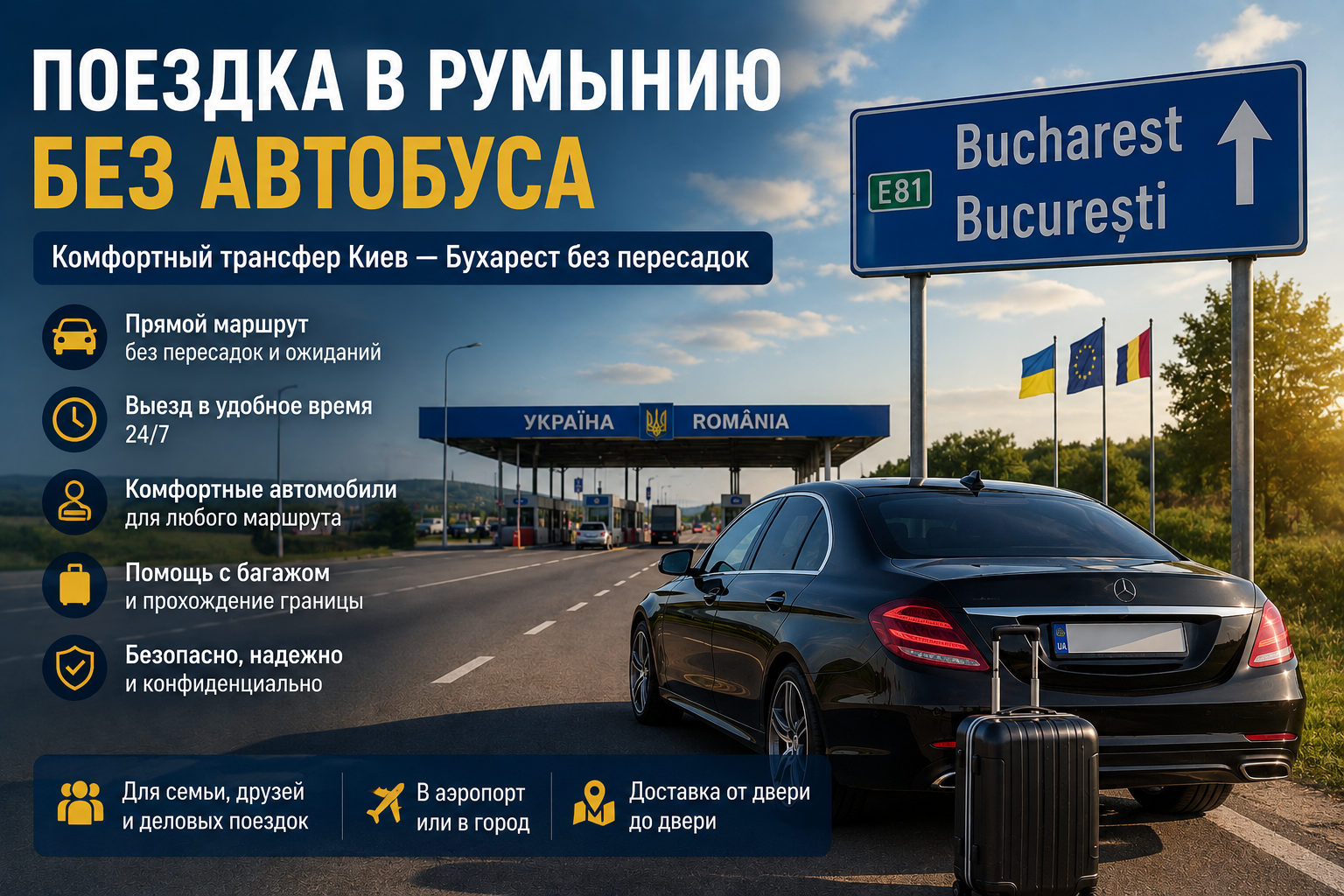 Комфортный трансфер Киев &mdash; Бухарест без пересадок